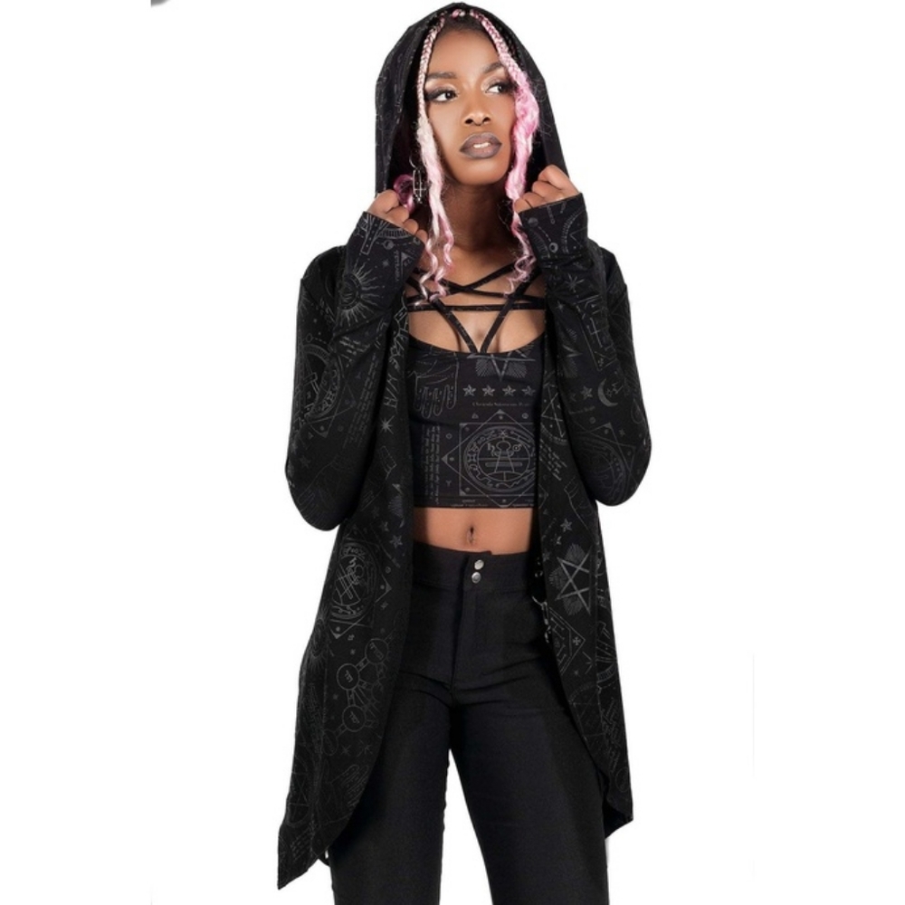 Killstar Unholy Sabbath Crop Hoodie - Picture 2 of 6